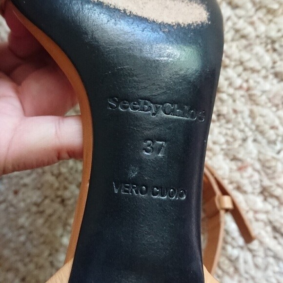 SEE BY CHLOE hera gold tone Ankle Strap Pump size 6.5 - Picture 10 of 11